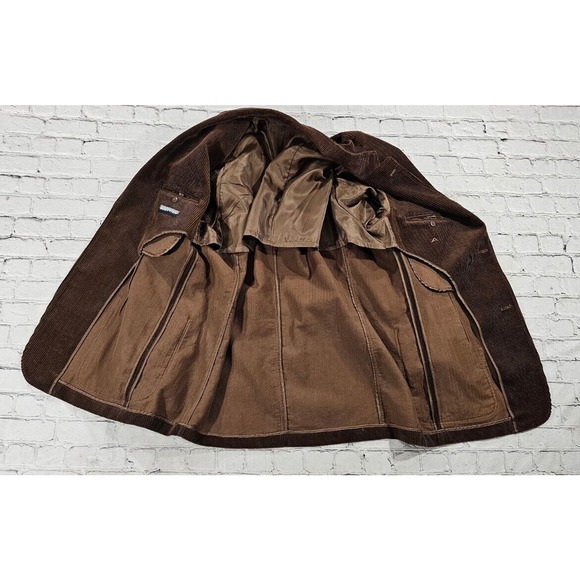 Andrew Fezza Corduroy Blazer Jacket Brown Cotton MENS SIZE XL - Picture 2 of 7
